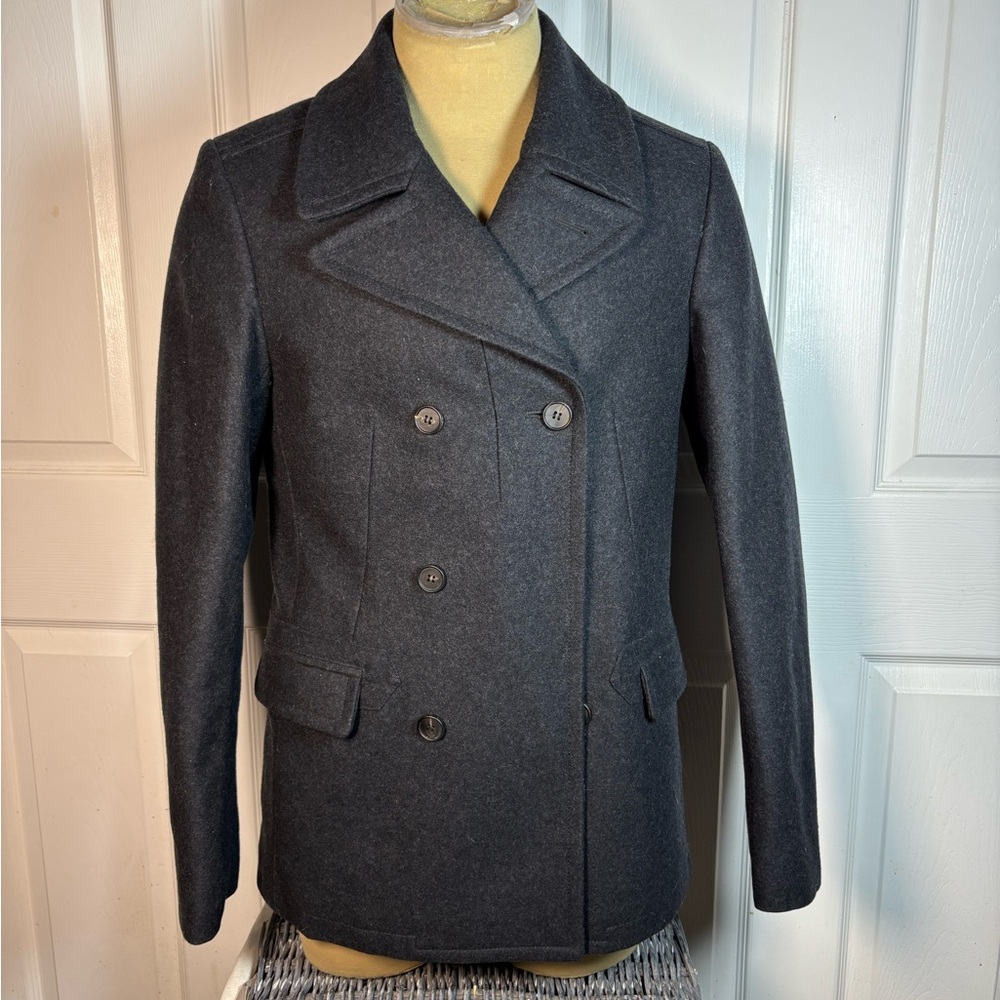 All Saints Men’s Dark Gray Pea Coat